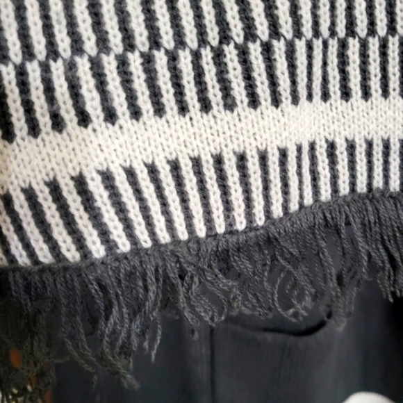 NWOT Fab'rik oversized, open front sweater cardigan fringed hems Sz Lg to XL $88 - Picture 7 of 8